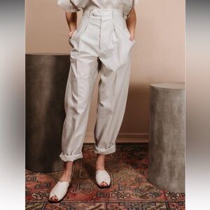 Isabel Marant Cream High-Waisted Pants